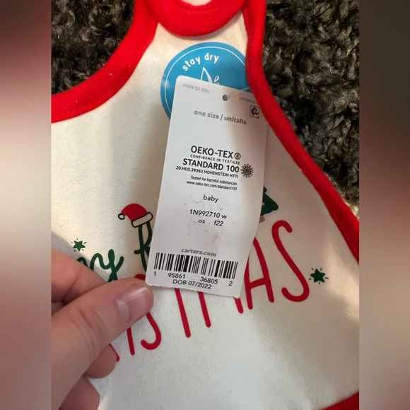 NWT “My First Christmas Bib” by Carters - Picture 3 of 6